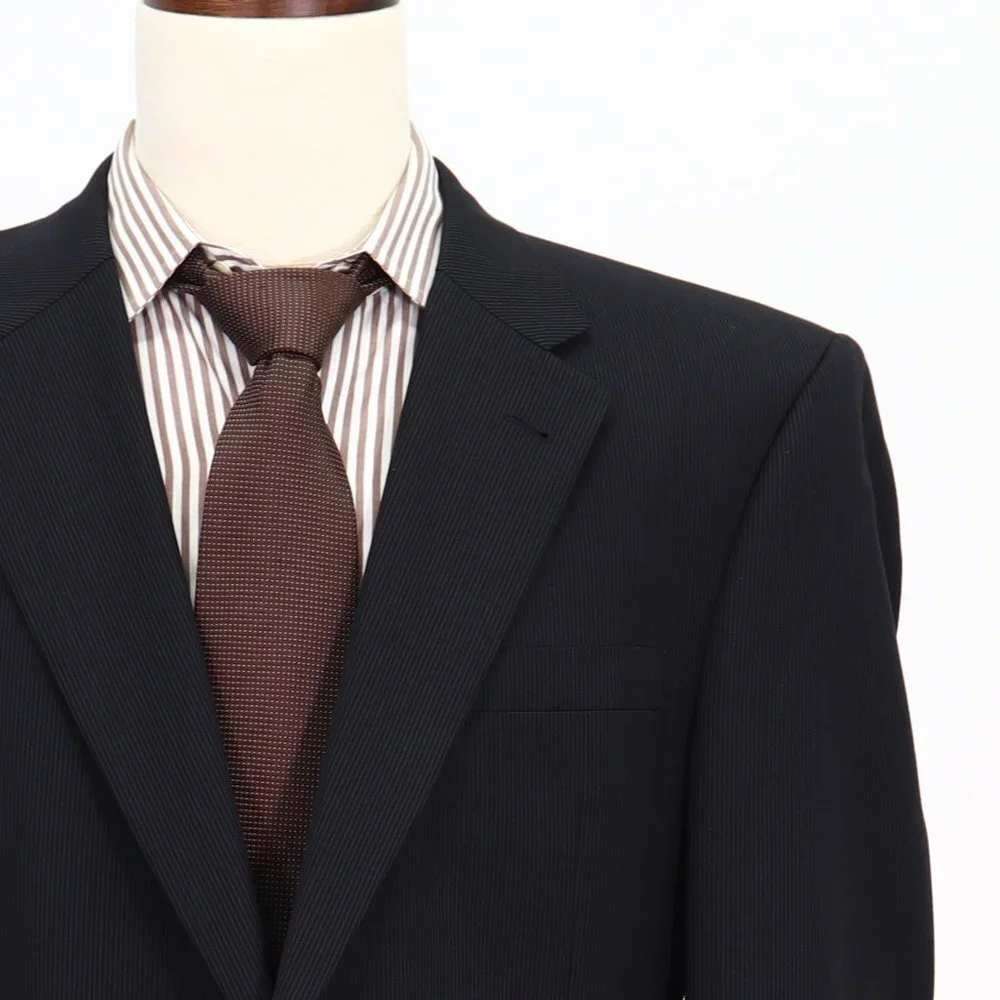 Jos. A. Bank 43L Black Solid 2-Button Sport Coat Blazer Jacket B772